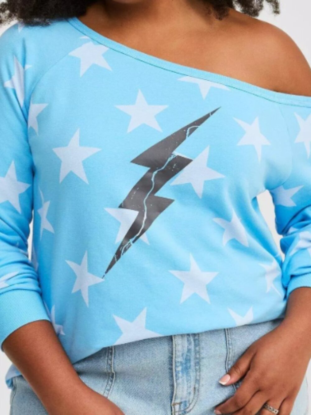 NWOT Torrid Relaxed Off-Shoulder Lightning Bolt Tunic (2X)